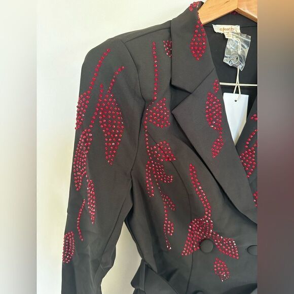 Red rhinestone pants suits - Picture 3 of 11